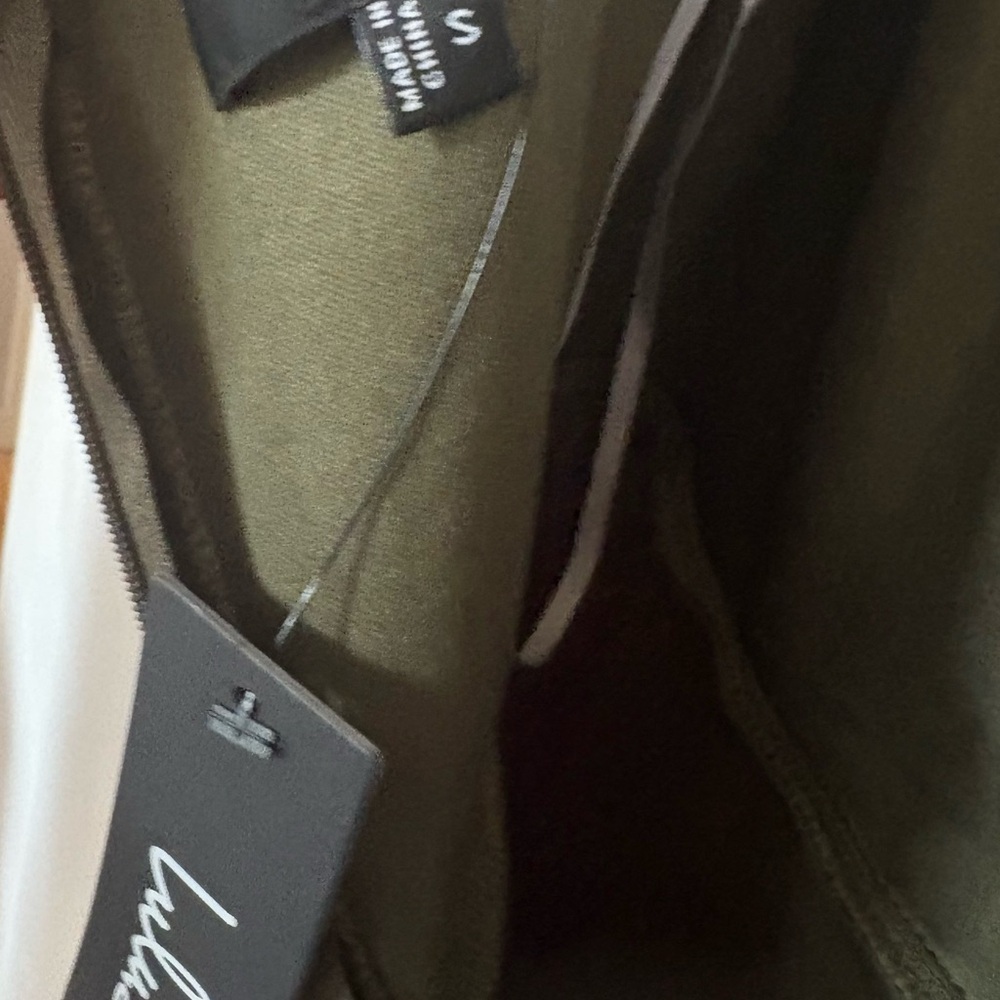 Chic Velvet Long Sleeve Dress in Dark Olive - Picture 2 of 9